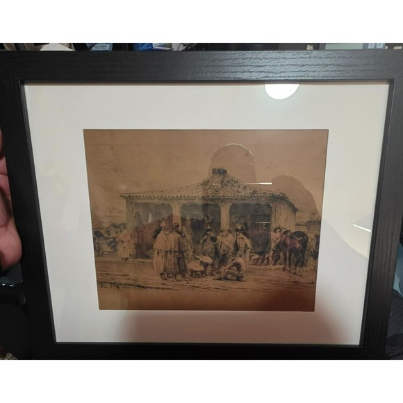 Other - Alfred Cadart Antique Etching – Group of Soldiers – Modern Frame – 19th C. Art